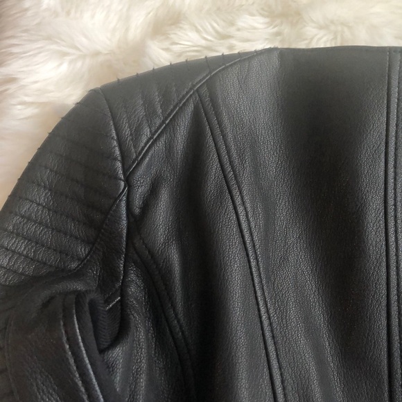 BCBG MAX AZRIA Black Leather Jacket - Picture 6 of 6